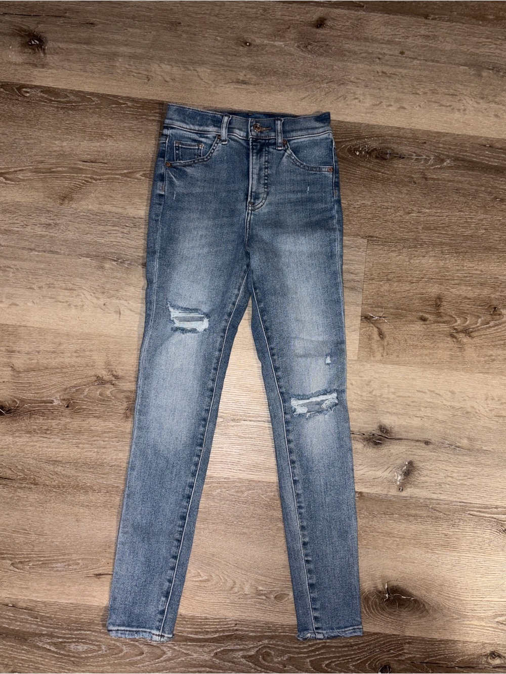 Express Skinny High Rise Blue Jeans